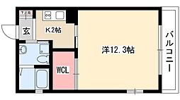 リバーフロントレジデンス ワンルームの間取図画像