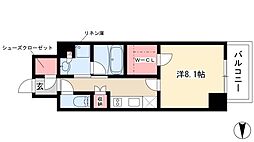 パークアクシス名駅南グランデ 1Kの間取図画像