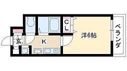 プレサンス名古屋駅前 1Kの間取図画像