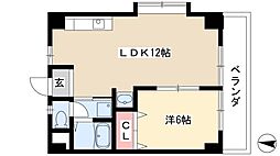 サンシティー西郊 1LDKの間取図画像
