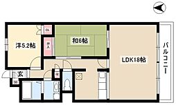 アベニューアオヤマ 2LDKの間取図画像