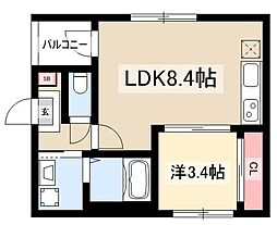 ハーモニーテラス開平町2 1LDKの間取図画像