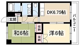 エムズハウス八社 2DKの間取図画像