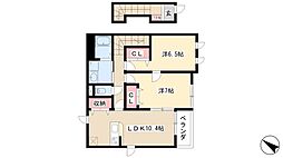 シャンリジェール 2LDKの間取図画像