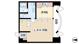 BIANCASA水主町 1LDKの間取図画像