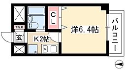グレイス日比野 1Kの間取図画像
