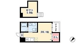 ホワイトアゲート ワンルームの間取図画像