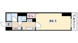 ベレーサ名駅ウエスト 1Kの間取図画像