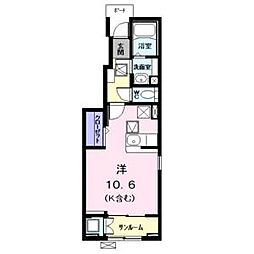 ルミエール明野 ワンルームの間取図画像