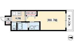アールコート本陣 1Kの間取図画像
