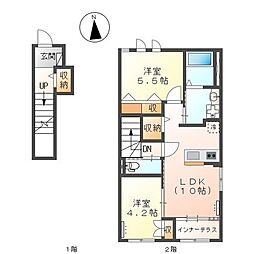 ディアバルド 2LDKの間取図画像