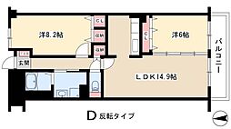 ソーラスフロント富船北棟 2LDKの間取図画像