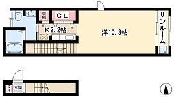ベルタレジーナ2 ワンルームの間取図画像