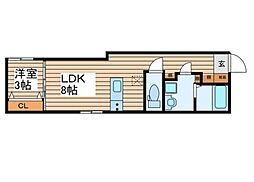 AmiriPremierOTOBASHI 1LDKの間取図画像
