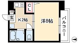 サンシャイン上前津 1Kの間取図画像