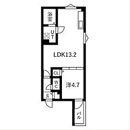 MS藤江 1LDKの間取図画像