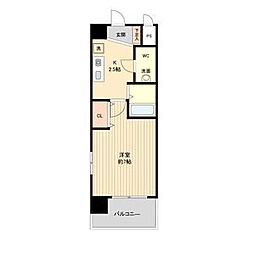 パークフラッツ金山 1Kの間取図画像