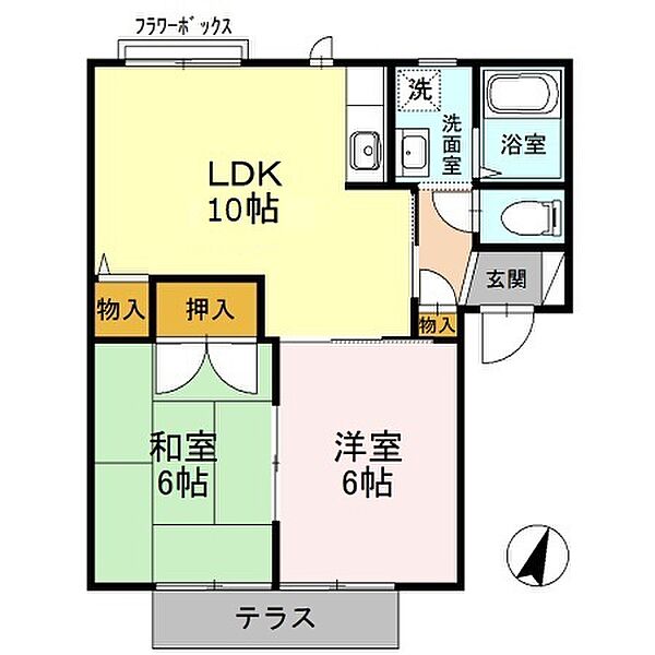 スリーパブリック B105｜滋賀県大津市月輪3丁目(賃貸アパート2LDK・2階・51.26㎡)の写真 その2