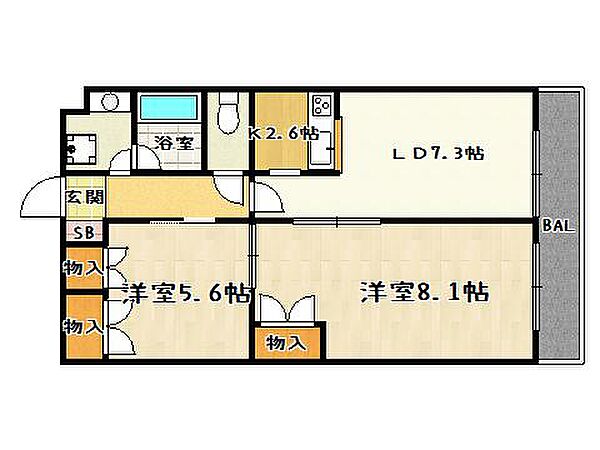 ヴェルデ山科 102｜京都府京都市山科区東野森野町(賃貸マンション2LDK・1階・53.97㎡)の写真 その2