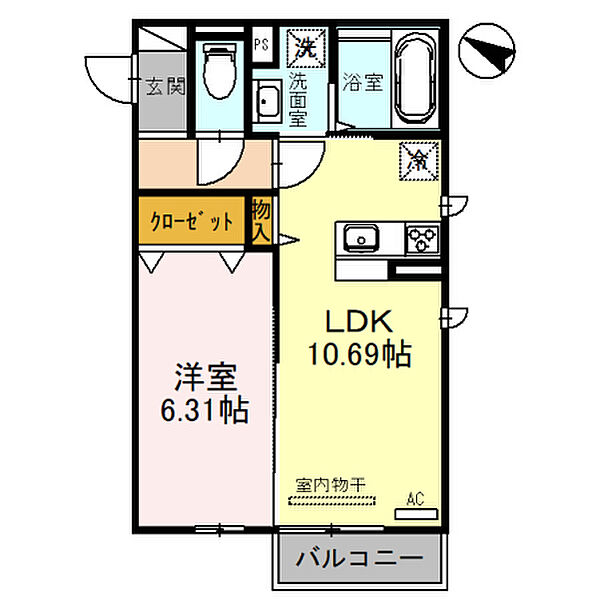 モナリエコートII 201｜滋賀県大津市一里山5丁目(賃貸アパート1LDK・2階・41.59㎡)の写真 その2