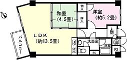 富士高原コンドB棟 2LDKの間取図画像