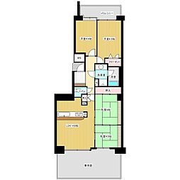 鳥見パークマンション三番街南棟 4LDKの間取図画像