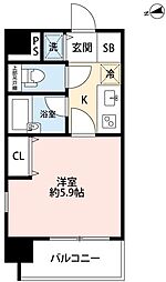 サンシティアヴァンツァーレ文京本郷 1Kの間取図画像