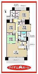 メイツ太平通 4LDKの間取図画像