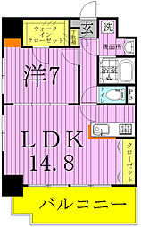 Art Grace Hill〜アールグレイス　ヒル〜 13階1LDKの間取り