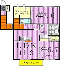 アーバンヒルズ2 2LDKの間取図画像
