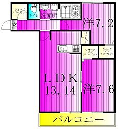 ハイセンチュリー 2LDKの間取図画像