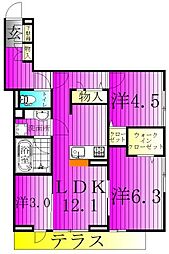 d-kuutio(ディークッティオ) 3LDKの間取図画像