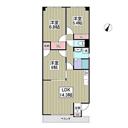 ルネスシーナ 3LDKの間取図画像