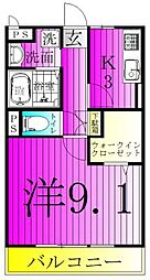 セレニティーホームズA 1Kの間取図画像