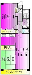 白井ロジュマン 2LDKの間取図画像