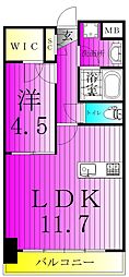 ラグゼナ流山おおたかの森 1LDKの間取図画像