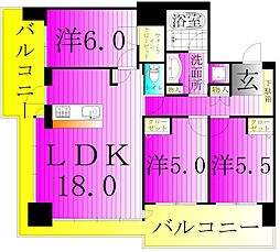 ライオンズタワー柏 3LDKの間取図画像