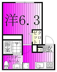 KEIAI RESIDENCE 南柏II 1Kの間取図画像