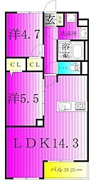 Casa Albero(カーサアルベロ) 2LDKの間取図画像