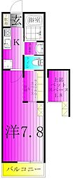 フラットおおたかの森WEST 1Kの間取図画像