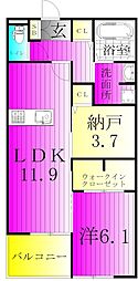 アンプルール 1SLDKの間取図画像