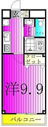 プレシア 1Kの間取図画像