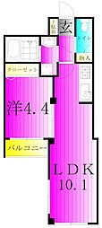 アルカンシエル柏 1LDKの間取図画像