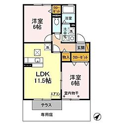 チェリーコート2 2LDKの間取図画像