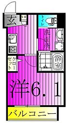 柏市あけぼの2丁目アパート 1Kの間取図画像