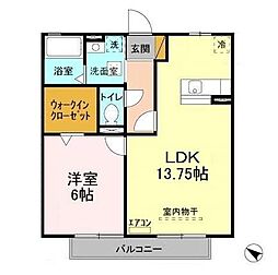 ウィルビューC 1LDKの間取図画像