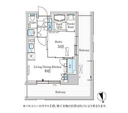 パークアクシス柏の葉 1LDKの間取図画像