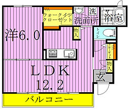 エルシェアートB 1LDKの間取図画像
