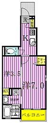 イルミナーレB 1SKの間取図画像