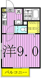 セレ柏 1Kの間取図画像